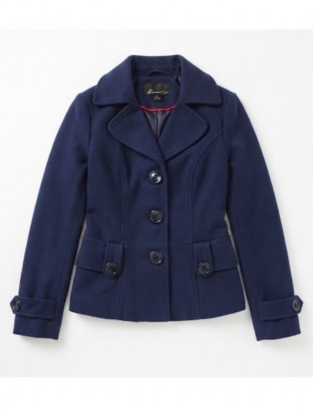 🦋 5/$25 - Forever 21 Peacoat in Navy Blue - Size Small Petite - NWOT